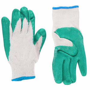 Men's white and green gardening gloves