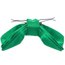 Load image into Gallery viewer, Opened green clip-on bow tie side view