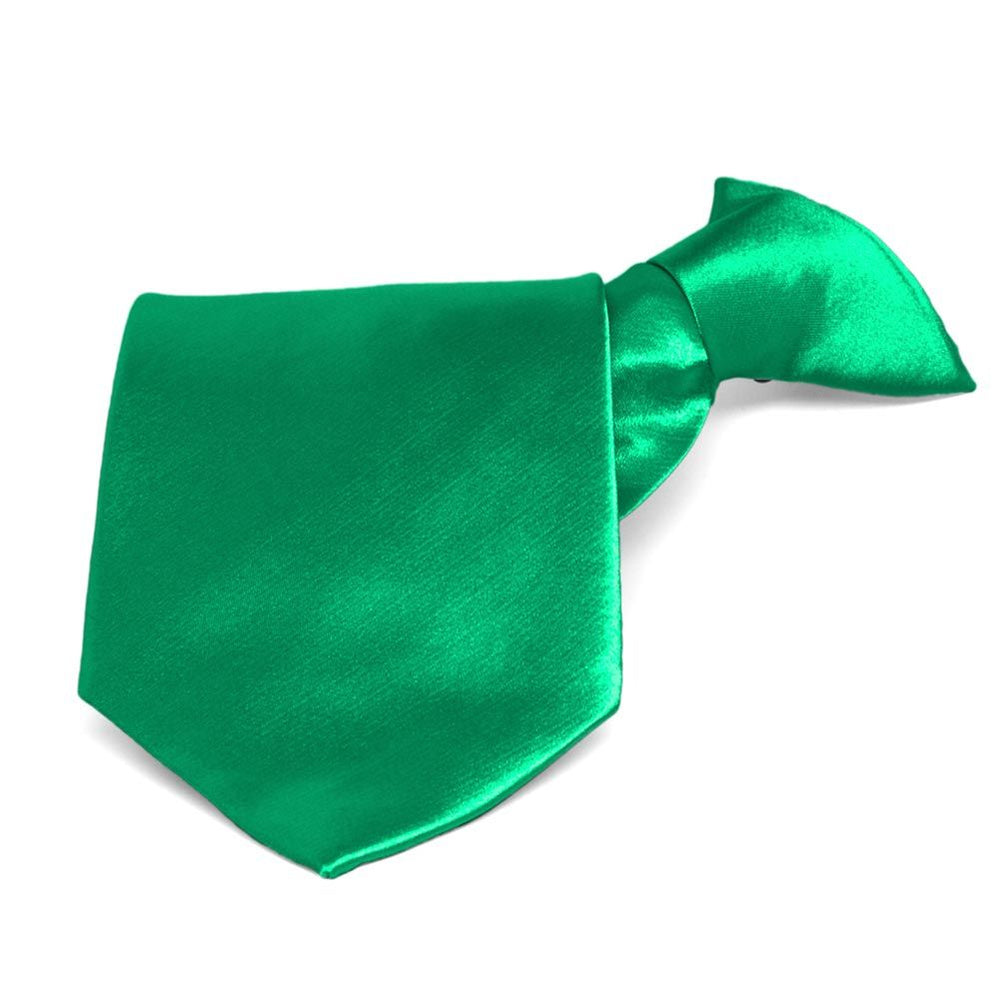 Green Solid Color Clip-On Tie