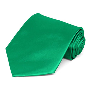 Green Extra Long Solid Color Necktie