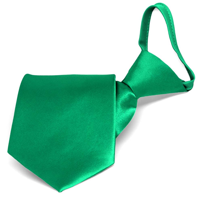 Green Solid Color Zipper Tie