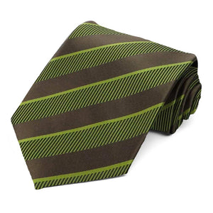 Bright and dark green striped tie