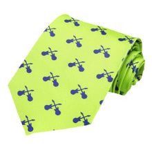 Load image into Gallery viewer, A guitar novelty tie in neon green and blue