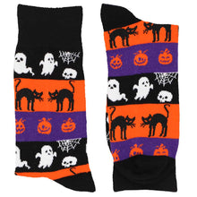 Load image into Gallery viewer, Pair of men&#39;s striped Halloween socks