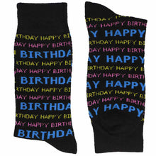 Load image into Gallery viewer, Pair of men&#39;s happy birthday novelty dress socks