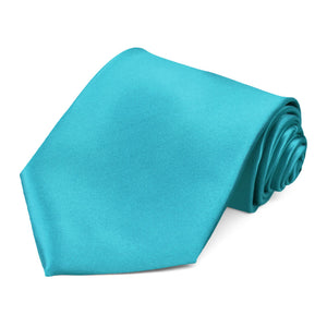 Men's necktie in happy turquoise color