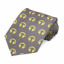 Load image into Gallery viewer, Men&#39;s novelty tie with a yellow and gray headphones design