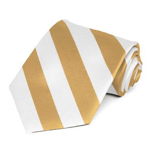 Honey Gold and White Striped Tie
