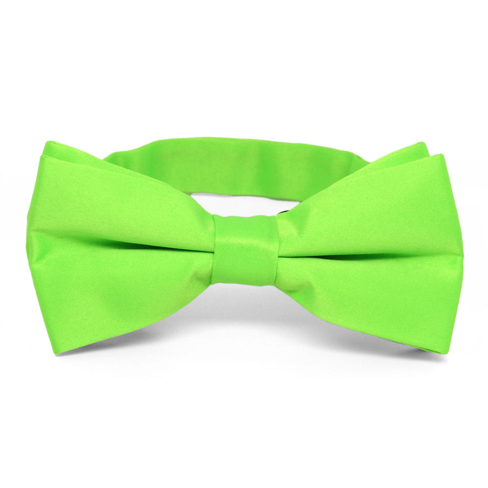 Hot Lime Green Band Collar Bow Tie