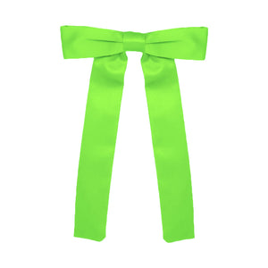 A pre-tied hot lime green Kentucky colonel tie