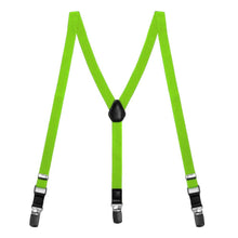 Load image into Gallery viewer, Hot Lime Green Skinny Suspenders