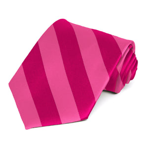 Hot Pink and Fuchsia Striped Tie
