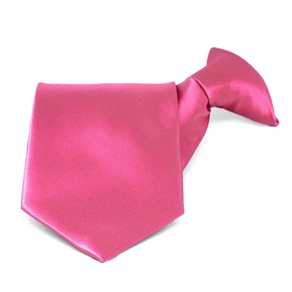 Hot Pink Solid Color Clip-On Tie