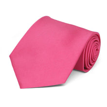 Load image into Gallery viewer, Hot Pink Extra Long Solid Color Necktie