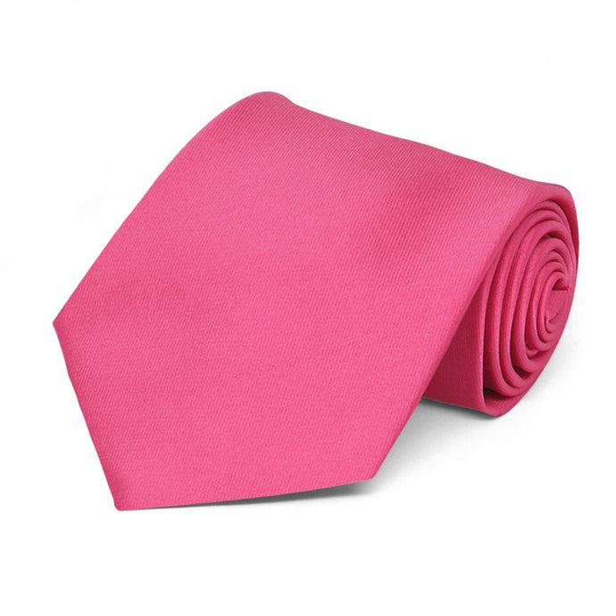 Hot Pink Extra Long Solid Color Necktie