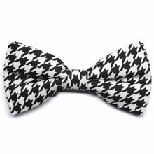 Load image into Gallery viewer, Houndstooth Band Collar Bow Tie