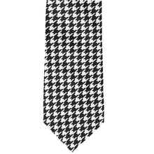 Load image into Gallery viewer, Black and white houndstooth tie front view