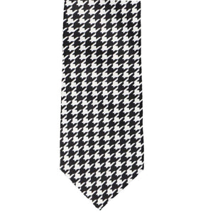 Black and white houndstooth tie front view