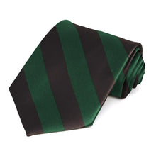 Load image into Gallery viewer, Hunter Green and Brown Striped Tie