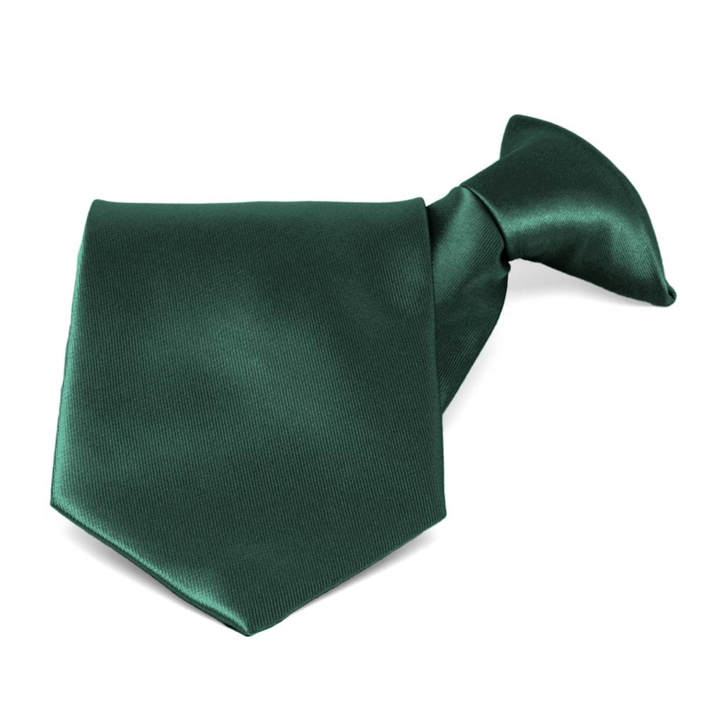 Hunter Green Solid Color Clip-On Tie