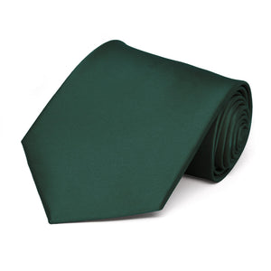 Hunter Green Extra Long Solid Color Necktie