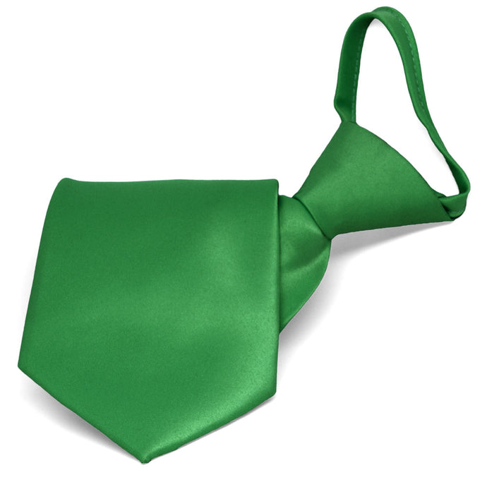 Irish Green Solid Color Zipper Tie