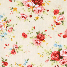 Load image into Gallery viewer, Ivory and pink floral fabric