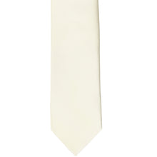 Load image into Gallery viewer, Front view on a ivory solid tie in a slim width