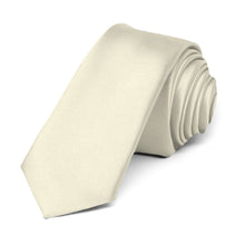 Load image into Gallery viewer, Ivory Premium Skinny Necktie, 2&quot; Width