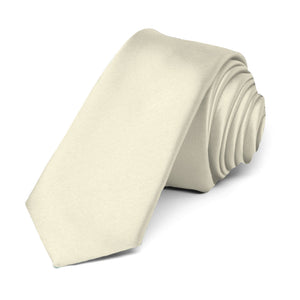 Ivory Premium Skinny Necktie, 2" Width