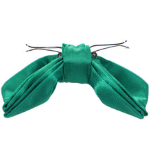 Load image into Gallery viewer, The side view of an opened jade clip-on bow tie