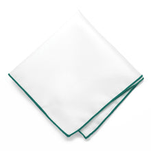 Load image into Gallery viewer, Jade Tipped White Pocket Square
