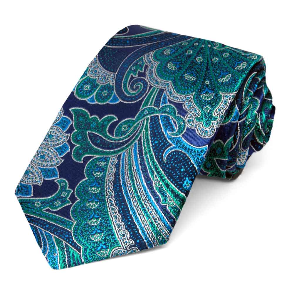 Jewel Tone Paisley Silk Narrow Necktie | Shop at TieMart – TieMart 