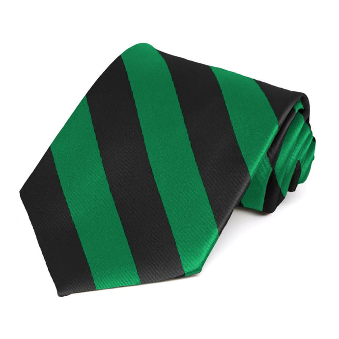 Kelly Green and Black Striped Tie
