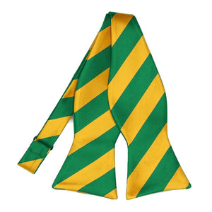 Kelly Green and Golden Yellow Striped Self-Tie Bow Tie