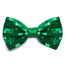 Load image into Gallery viewer, Kelly Green Sequin Bow Tie