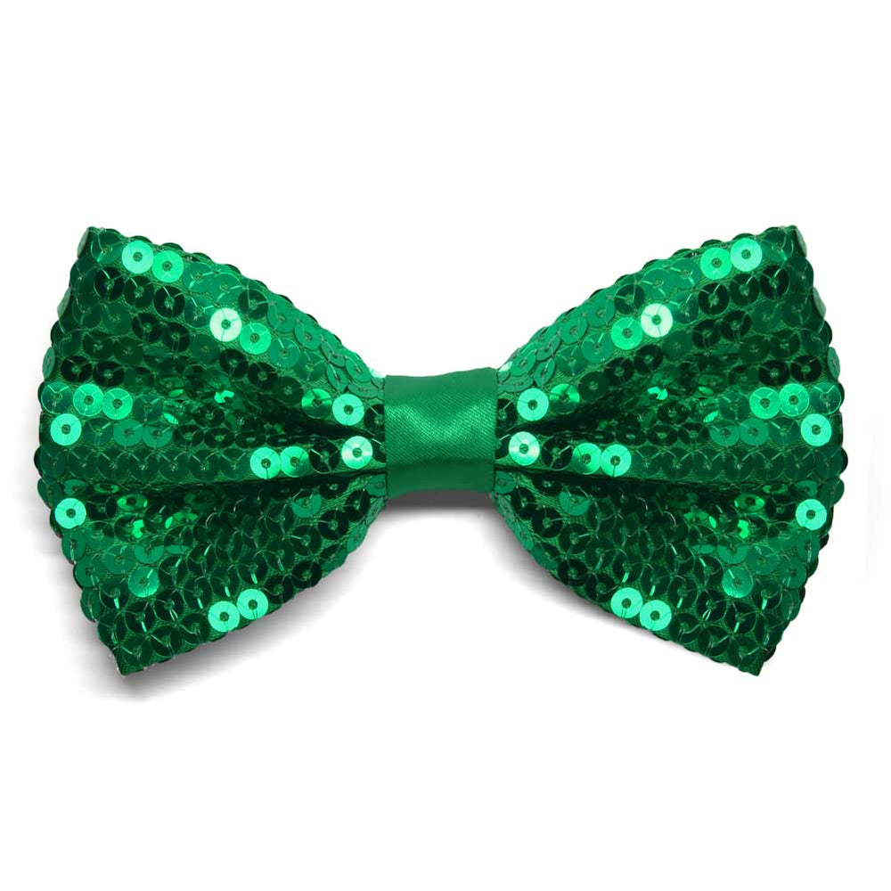 Kelly Green Sequin Bow Tie