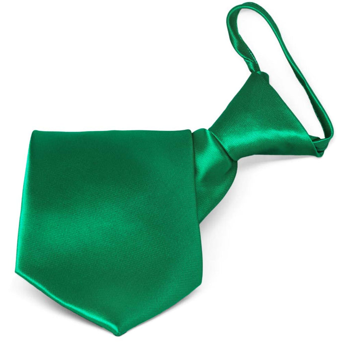 Kelly Green Solid Color Zipper Tie