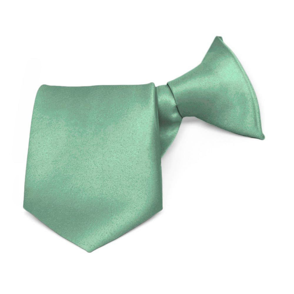 Boys' Key Largo Green Solid Color Clip-On Tie