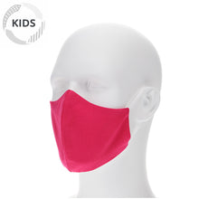 Load image into Gallery viewer, kids fuchsia face mask on a mannequin with filter pocket