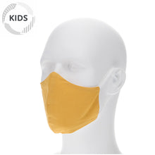 Load image into Gallery viewer, kids gold bar face mask on a mannequin with filter pocket