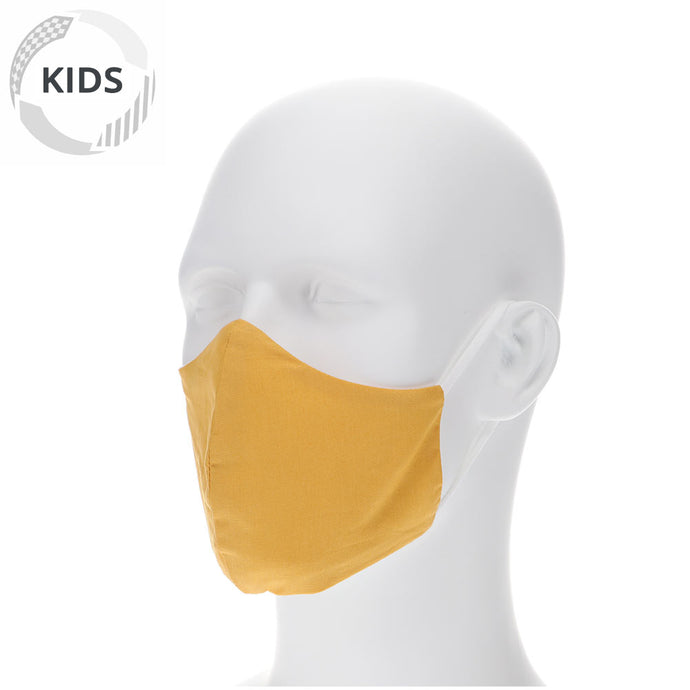 kids gold bar face mask on a mannequin with filter pocket