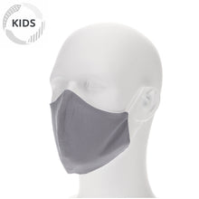 Load image into Gallery viewer, kids gray face mask on a mannequin with filter pocket