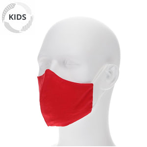 kids red face mask on a mannequin with filter pocket