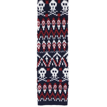 Load image into Gallery viewer, Bottom of a skull and cross bones knit necktie