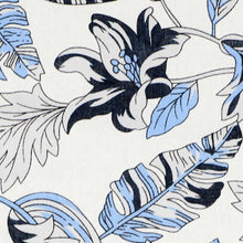 Load image into Gallery viewer, Blue and white Hawaiian flower fabric