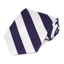 Load image into Gallery viewer, Lapis Purple and White Striped Tie