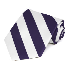 Lapis Purple and White Striped Tie