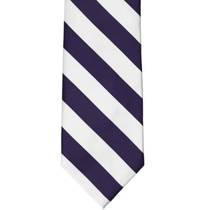 Front view of a lapis and white striped tie