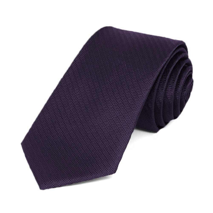 Lapis Purple Herringbone Slim Necktie, 2.5